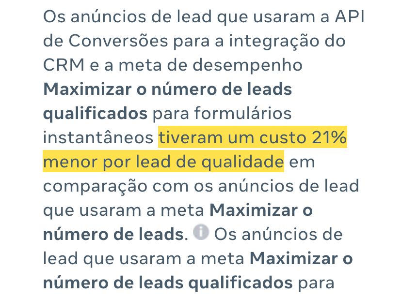 Print: Lead qualificado com CRM: 21% menor