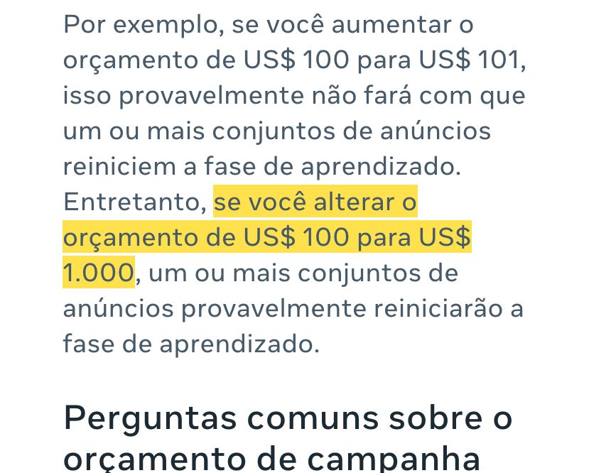 Print da página oficial: O que reinicia o aprendizado
